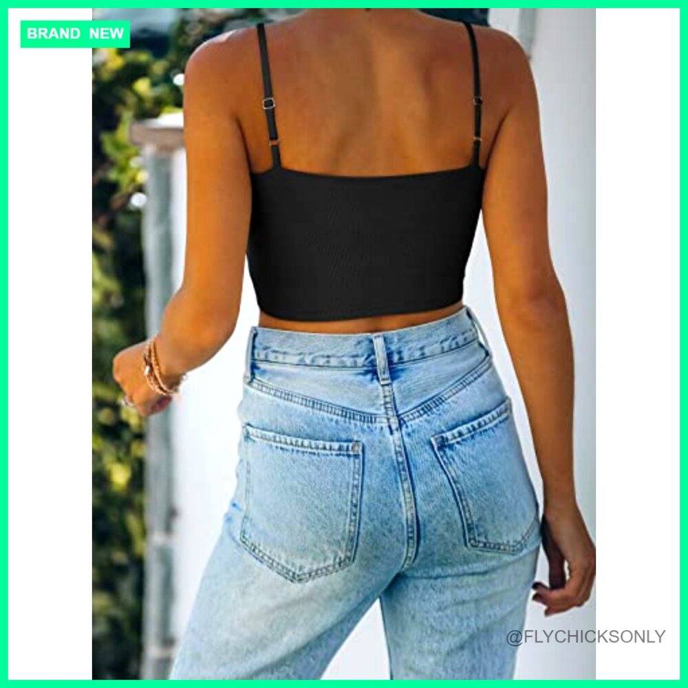 Seamless Adjustable Spaghetti Strap Camisole Crop… - image 2